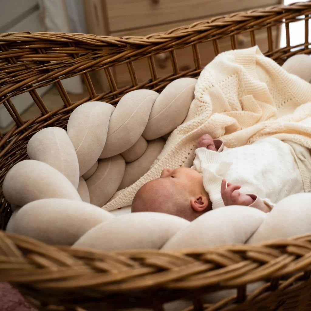 Zaščitna ogradica pletenica za kinderbet 20cm - KREM