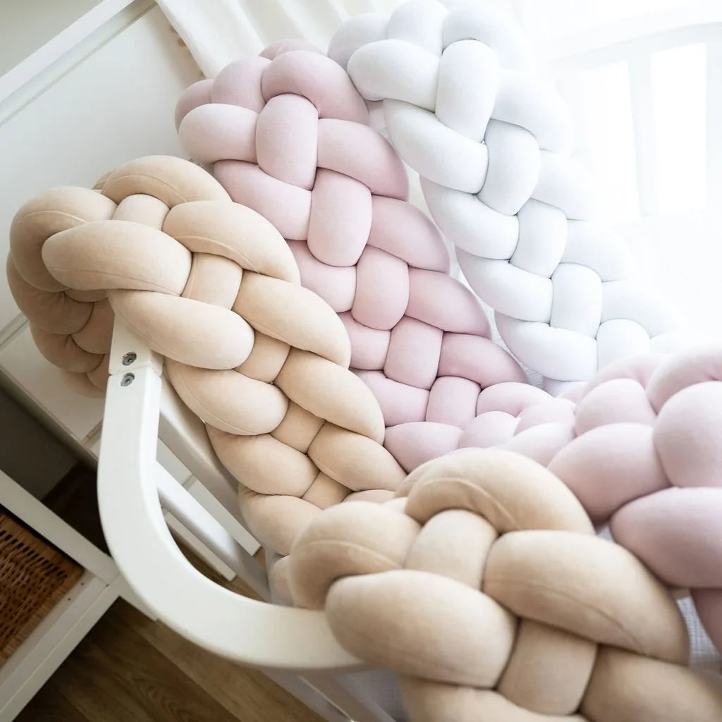 Zaščitna ogradica pletenica za kinderbet 20cm - KREM