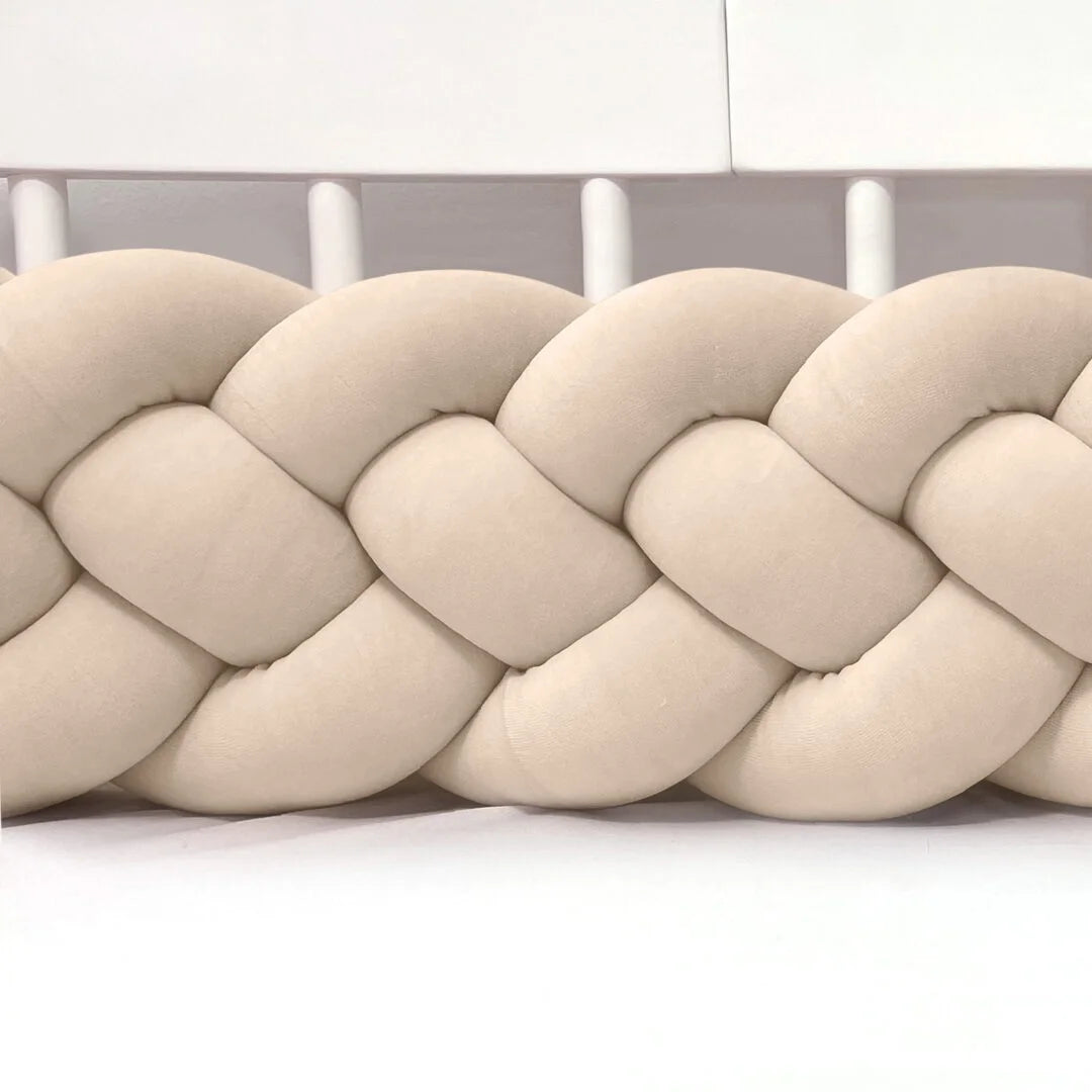 Zaščitna ogradica pletenica za kinderbet 20cm - KREM