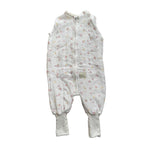 Baby Natur white muslin sleeping bag with floral print and foot cuffs. OEKO-TEX certified.