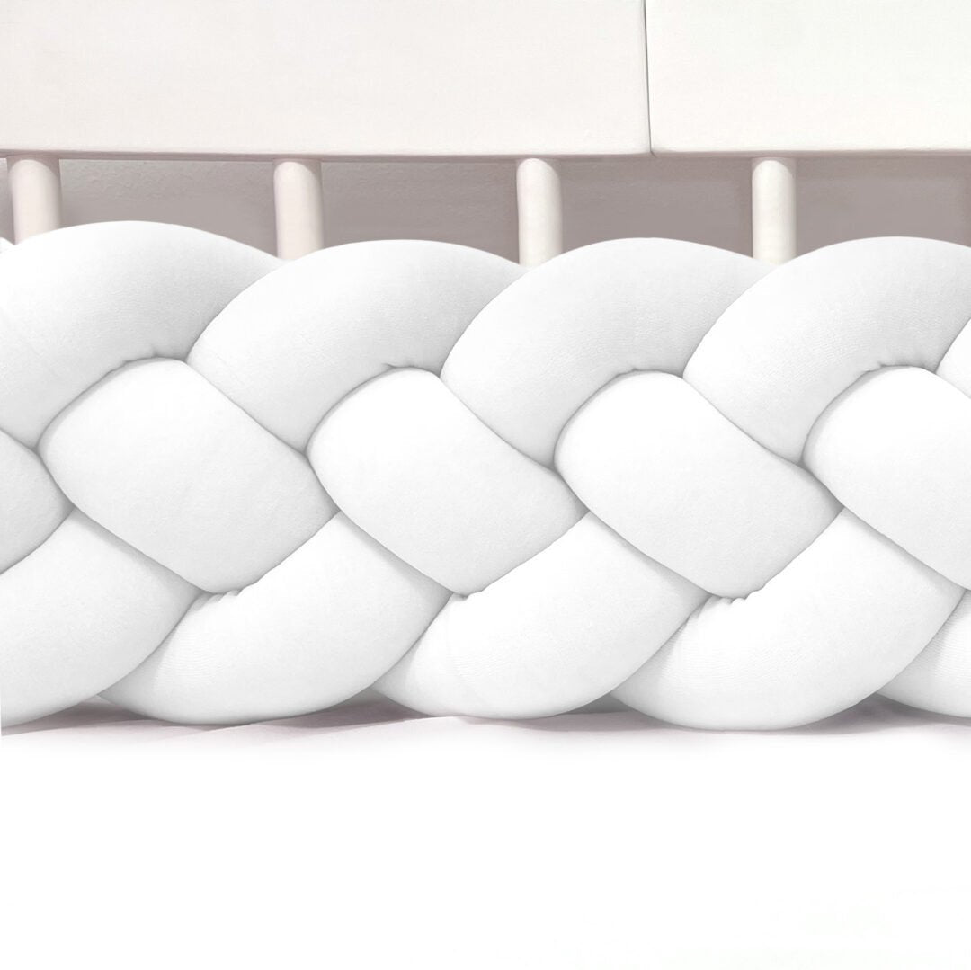 Zaščitna ogradica pletenica za kinderbet 20cm - BIJELA